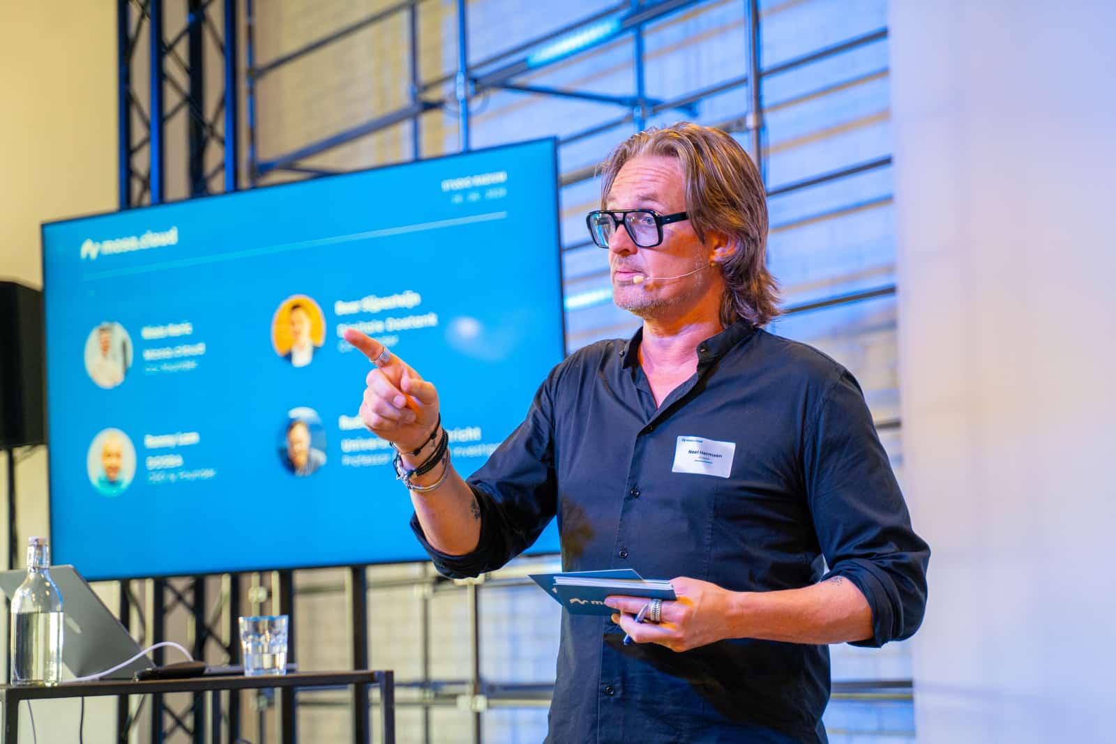 A speaker on stage during mosa.event